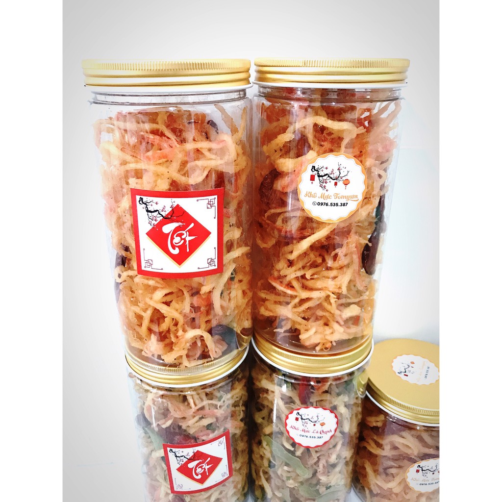 Khô Mực Xé Sợi Tẩm 2 Vị Món Ngon Chuẩn Vị Ngày Tết