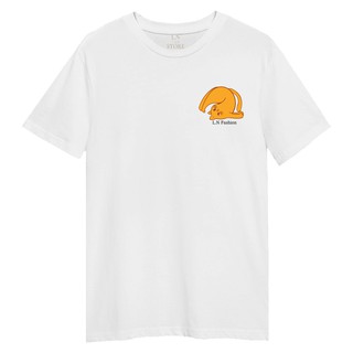 Áo thun tay ngắn nam nữ Unisex trắng Cat