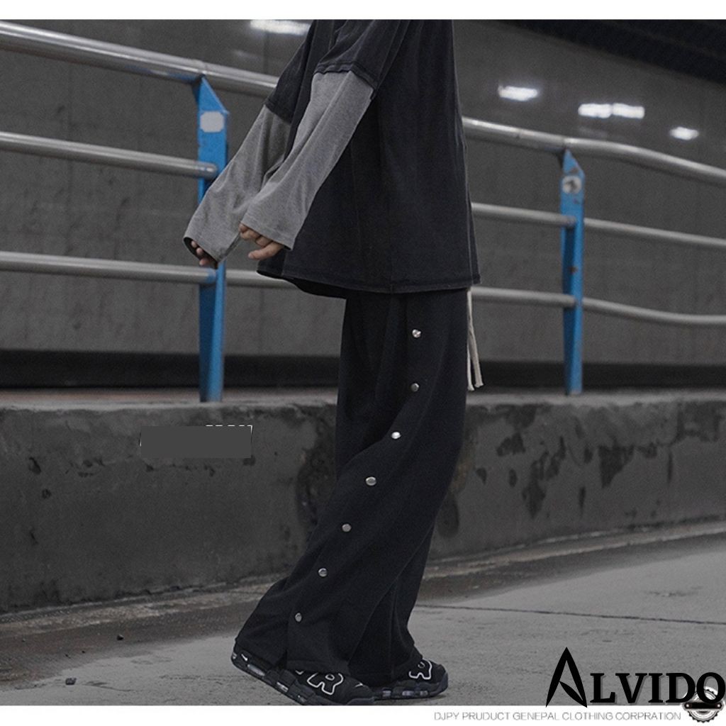 Quần ống rộng nam thể thao Sanvadio-khuy nút-2 màu ĐEN/XÁM QD45