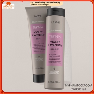 ✅LAKME_SPAIN_Dầu gội và Kem hấp dành cho tóc màu TÍM Teknia Lavender Violet Lakme 300ML/250ML new 2020