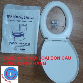 Nắp bồn cầu ASICO-06 nhựa Plastic (Hàng loại 1)| nắp bệt , Phù hợp với bệt rời( bệt 2 khối)- hàng chính hãng công ty