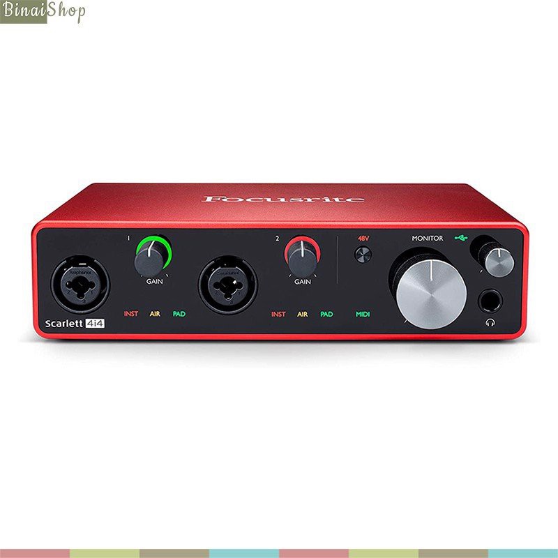 Scarlett 4i4 (Gen 3) - Sound Card Thu Âm 4in, 4 Our, Phền Mềm Pro Tools