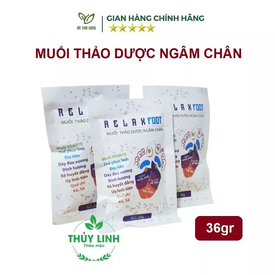 Muối ngâm chân thảo dược Relax Foot Thái Hưng Túi 36g hỗ trợ ngủ ngon, giảm nhức mỏi, hết hôi chân