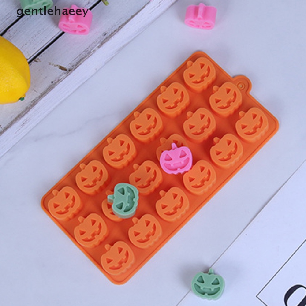 Khuôn Silicone Tạo Hình Làm Bánh Kẹo Hình Bí Ngô Halloween 18 Lỗ