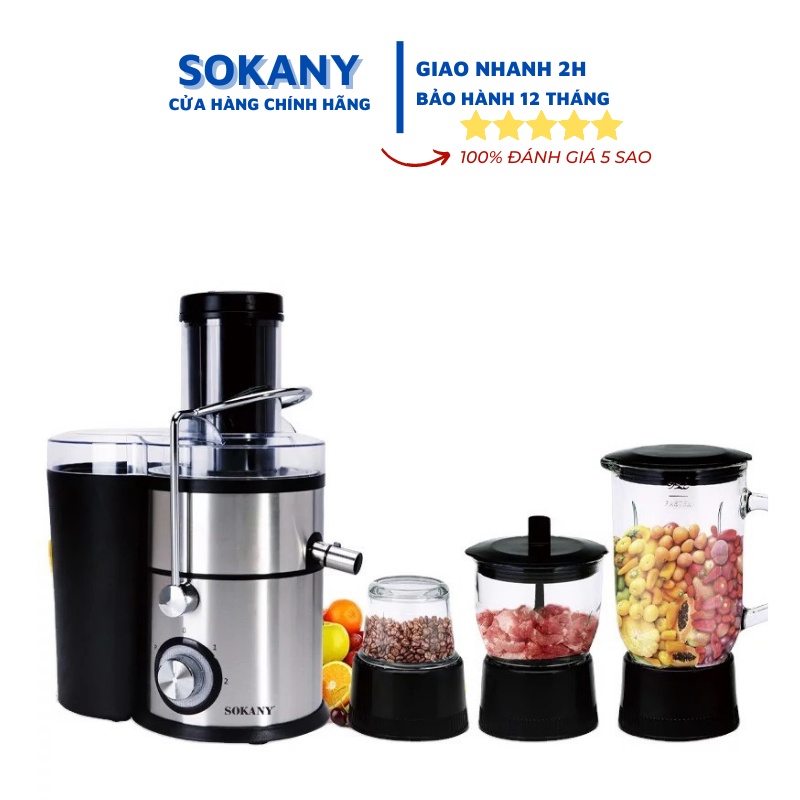 Máy ép trái cây , máy xay sinh tố đa năng 4 trong 1 SOKANY SK-629 ( Bảo Hành 12 tháng )