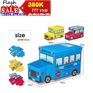 Thùng đựng đồ chơi đa năng school bus - Quà tặng Tã Huggies - Hình ngẫu nhiên