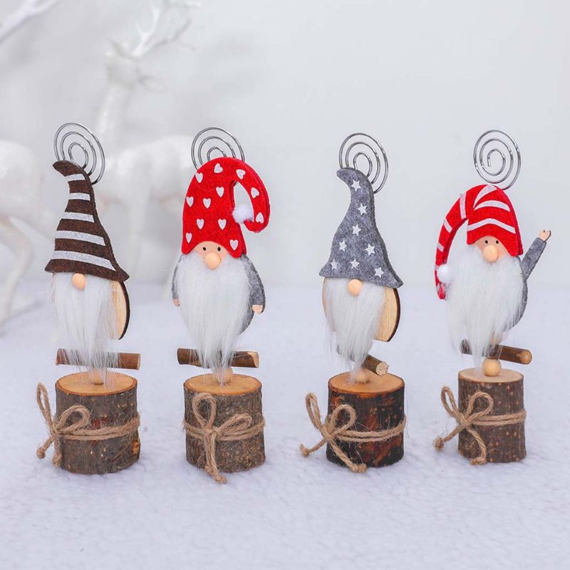 Set 4 Kẹp Gỗ Giữ Thẻ Tên Hình Ông Già Noel