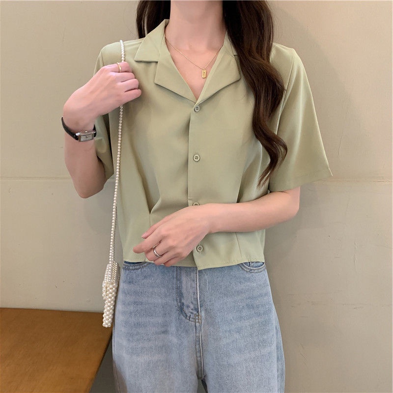 Áo Sơ Mi Cổ Chữ V Màu Sắc Đơn Giản Thanh Lịch Cho Nữ