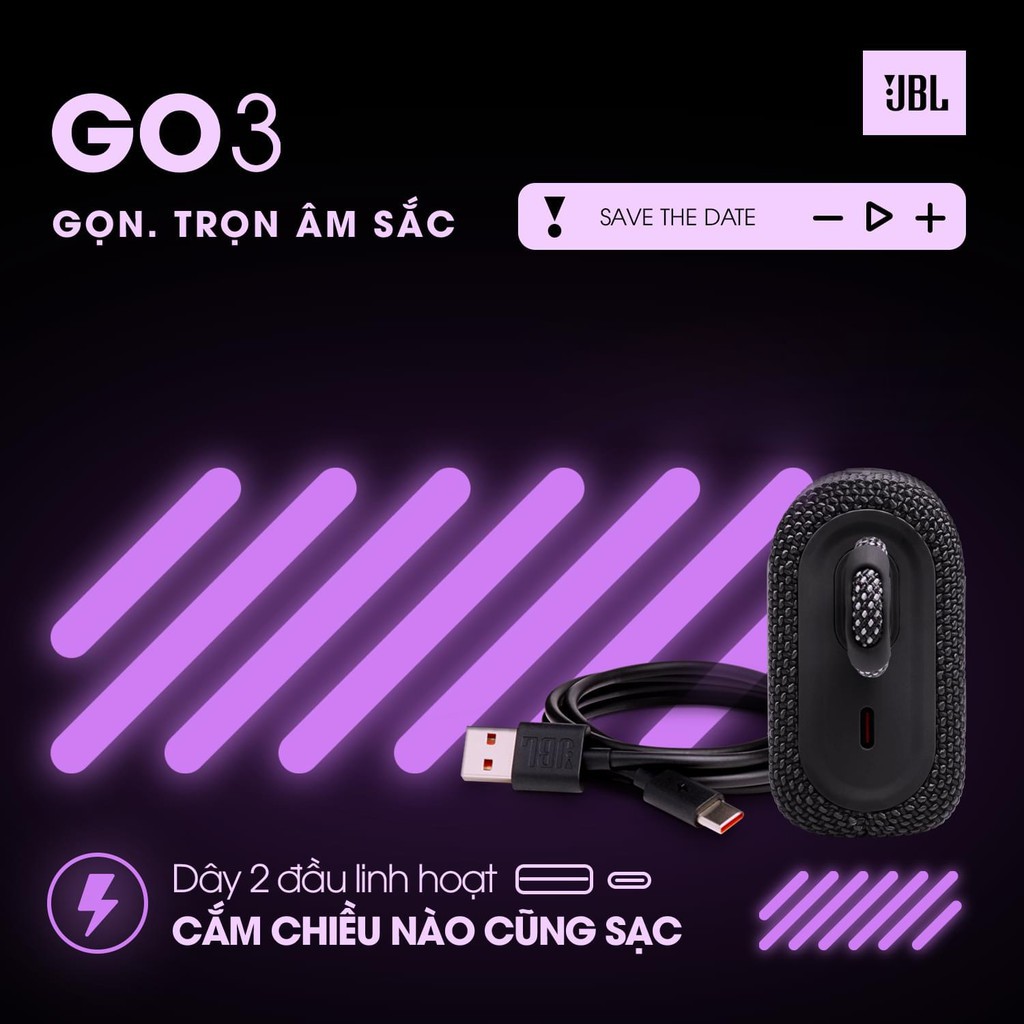 [Mã 2404EL10K giảm 10K đơn 20K] Loa Bluetooth JBL Go 3 fullbox new 100%