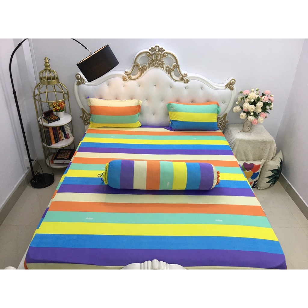 Bộ Drap Thun Màu Hàn Quốc Mát Lạnh Cực Hot - 4 món {inbox chọn màu nha bạn}