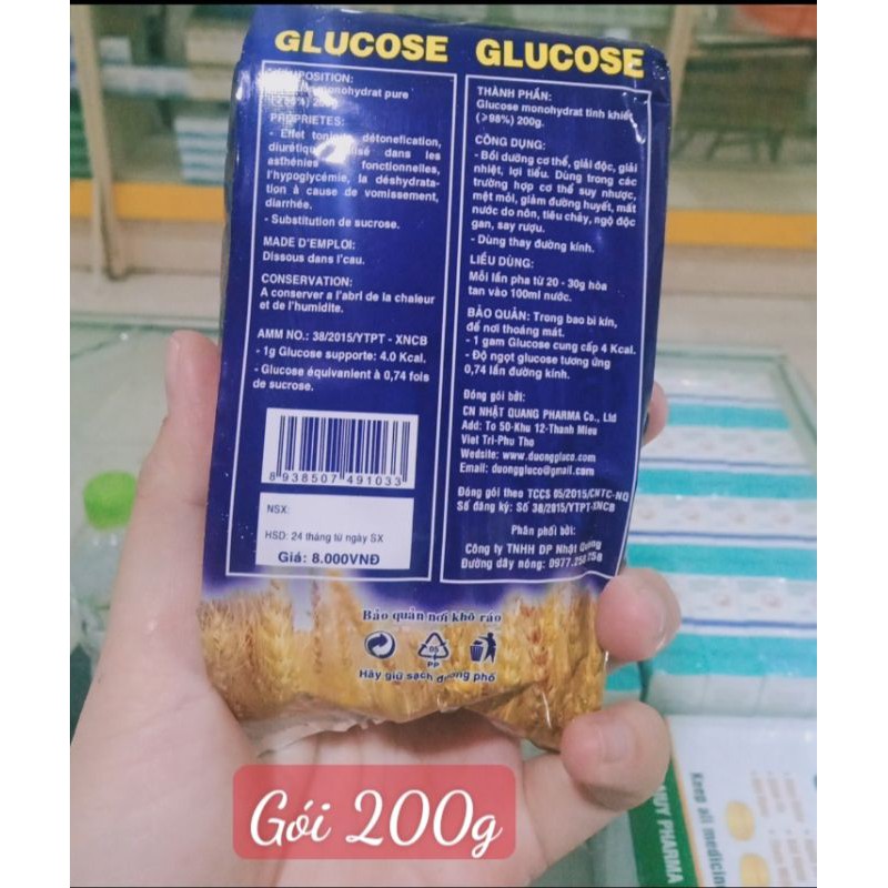 Đường thanh nhiệt Glucose - Giải độc lợi tiểu - Thay thế đường kính - 500g và 200g Chính hãng