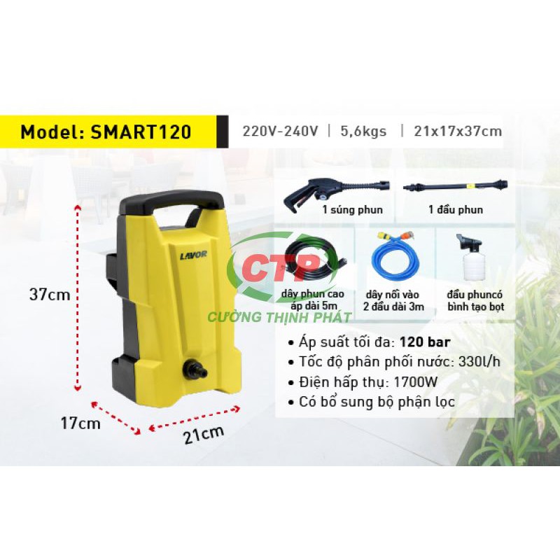 Máy xịt rửa xe phun áp lực nước Lavor SMART120