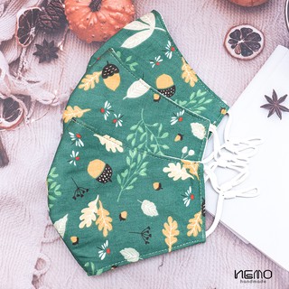 Khẩu trang vải 3 lớp Hạt Dẻ handmade, có nút tăng giảm dây dễ điều chỉnh - KTHD