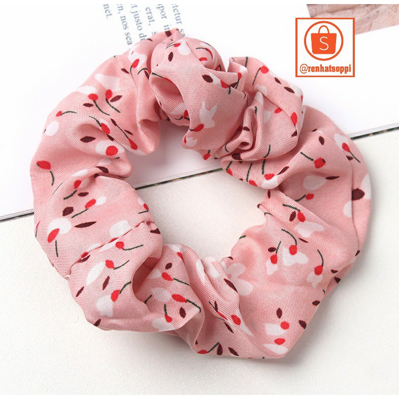 Dây cột tóc Scrunchies, buộc tóc vải hình cánh hoa tulip
