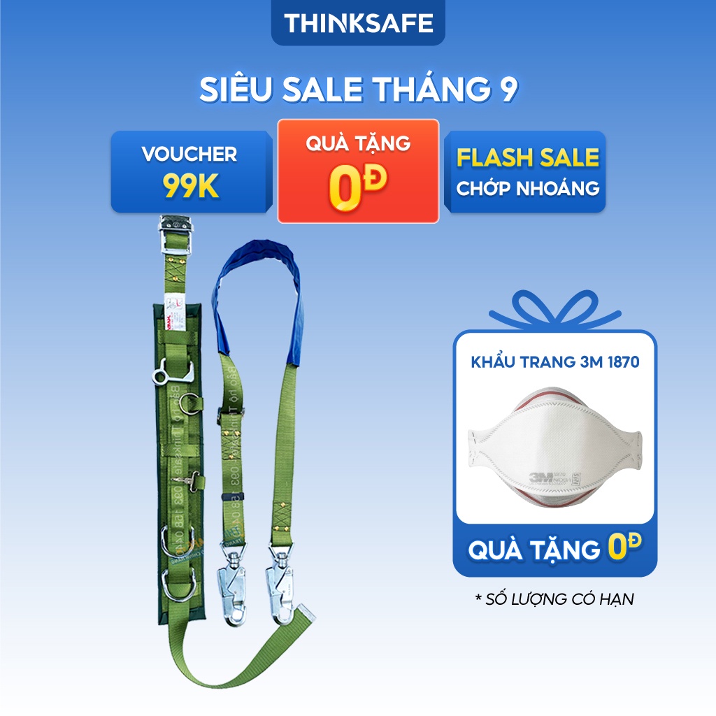 Dây đai an toàn quàng trụ điện lực Haru Japan Dây bảo hộ khi làm việc trên cao móc xoay 360 độ - Bảo Hộ Thinksafe