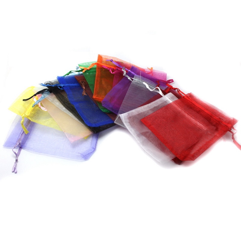Bộ 10 túi dây rút đựng đồ trang sức/ trang trí tiệc cưới 7x9 cm