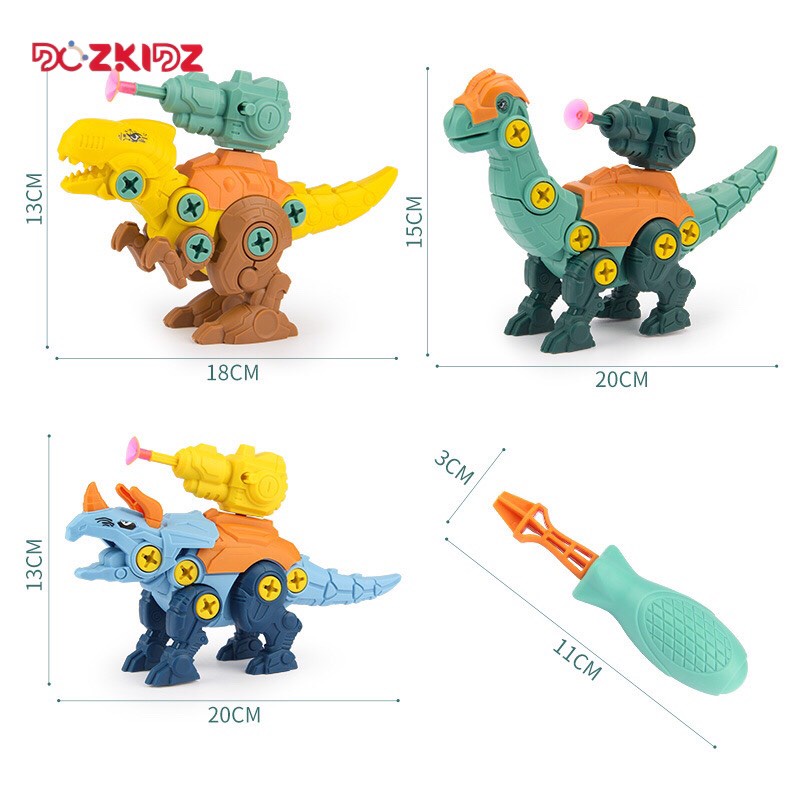 Đồ chơi lắp ráp các loại khủng long siêu thú đại chiến (Dài 20 cm) - DOZKIDZ