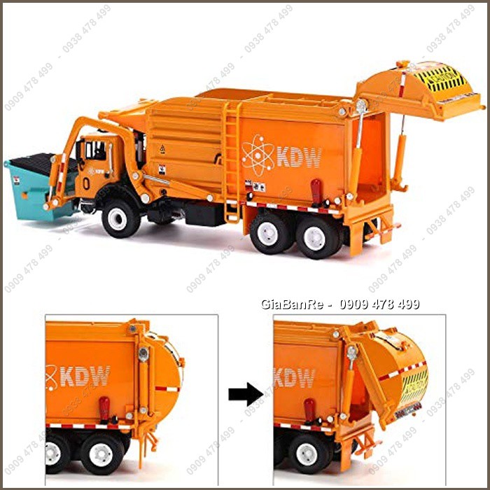 Mô Hình Kim Loại Xe Tải Công Trình Chở Và Ép Rác Tỉ Lệ 1:50 – KDW - 9907