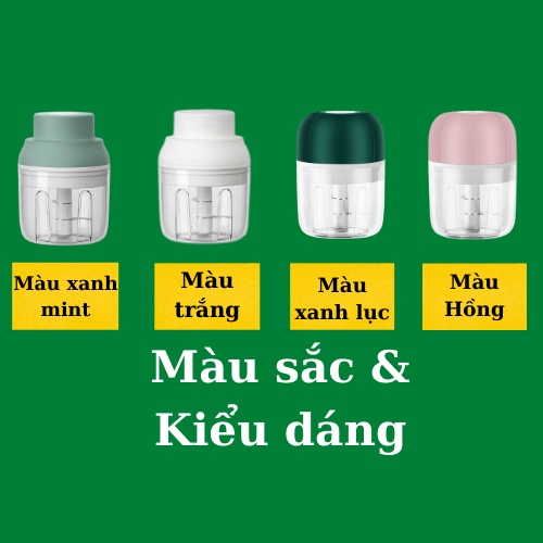 [HÀNG CHÍNH HÃNG CAO CẤP] Máy xay mini sạc điện, xay tỏi ớt thịt đồ ăn dặm cho bé