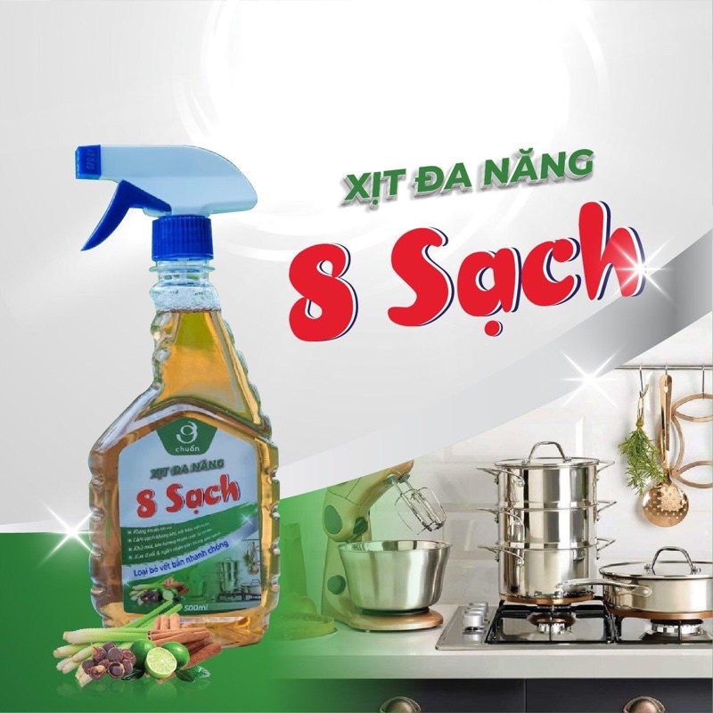 Xịt đa năng thảo dược 8 sạch an thái hưng, kháng khuẩn, làm sạch, khử mùi, lưu hương,xua đuổi côn trùng