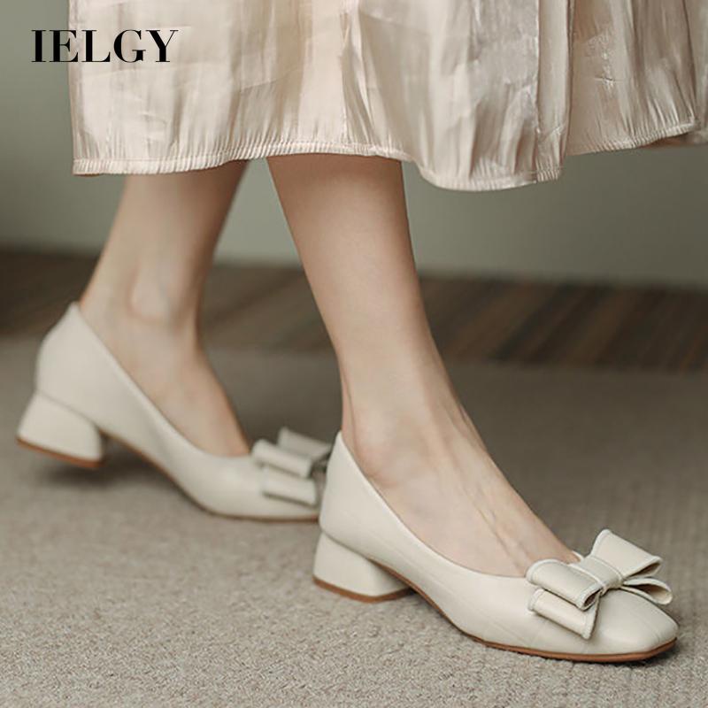 Giày búp bê IELGY da mềm mũi vuông thời trang dành cho nữ