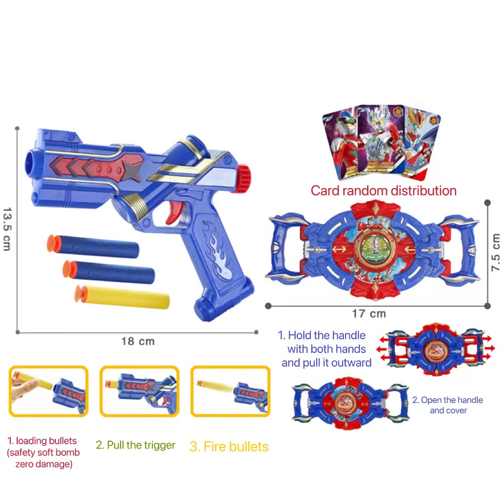 Set 9 Mô Hình Đồ Chơi Siêu Nhân Ultraman 35cm Có Đèn Và Nhạc Cho Bé