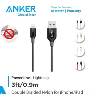 Cáp sạc ANKER PowerLine+ Lightning Dài 0.9m [không kèm túi da] - A8121H