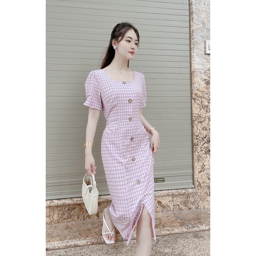 VÁY LALA VINTAGE CÚC GỖ