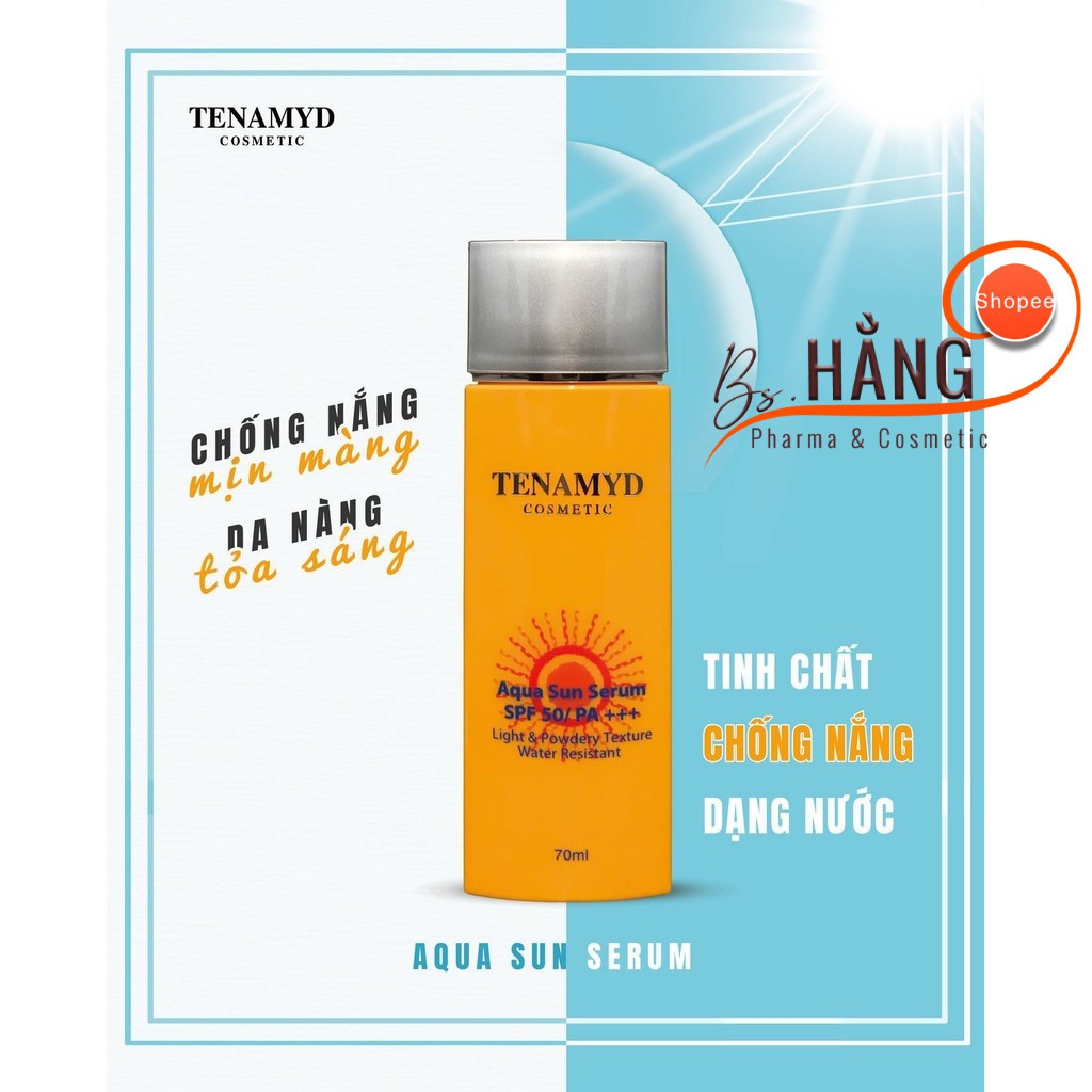 ✅[Chính Hãng] Tenamyd -  Huyết Thanh Chống Nắng Tenamyd Cosmetic - Aqua Sun Serum SPF 50/ PA+++, 70ml