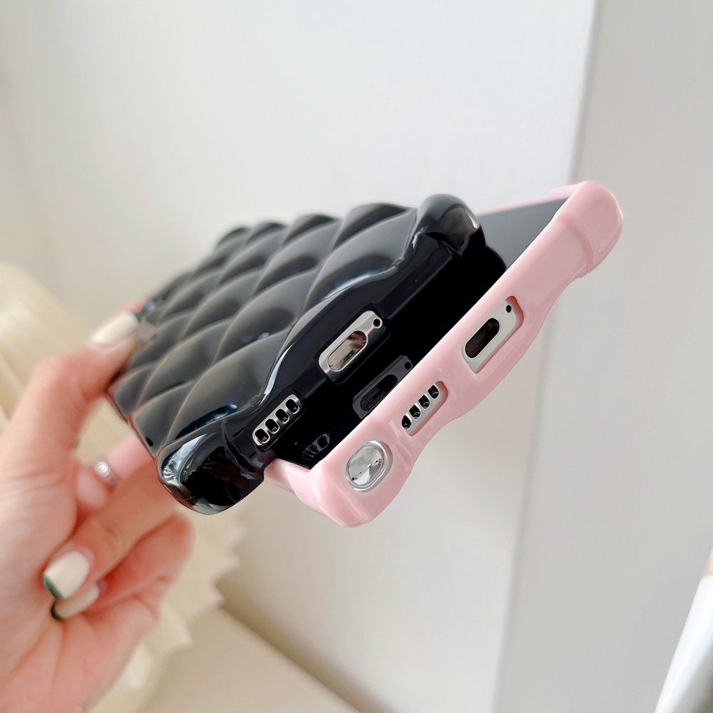 Ốp Điện Thoại TPU Mềm Họa Tiết Lưới Hình Thoi 3D Cho Samsung Galaxy S21 S22 Ultra S22+ S21 Plus