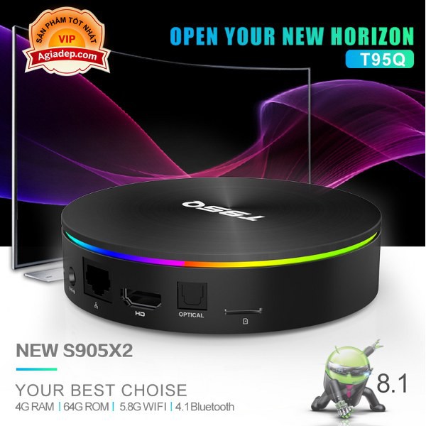 TVBOX Siêu mạnh 4K T95Q-SX S905X2 Android 8.1 Hỗ trợ Gigabit 5G WIFI Bluetooth 4G - tivibox thế hệ mới của Agiadep