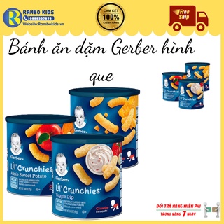 Bánh ăn dặm Gerber hình que, bánh ăn dặm gerber lùn các vị 42g