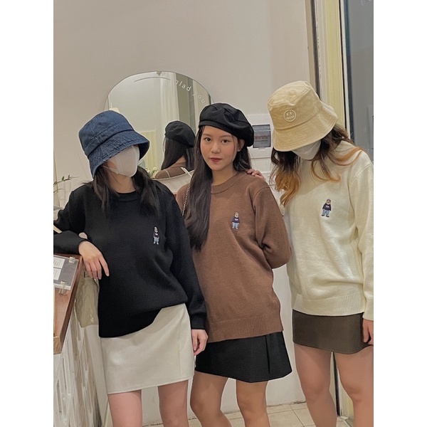 áo len thêu hình gấu LEN155 LOLLIE STUDIO