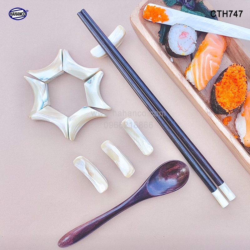 Combo 10 chiếc Gác đũa Thần Tài - bằng ốc biển nhập khẩu từ New Zealand và Úc - CTH747