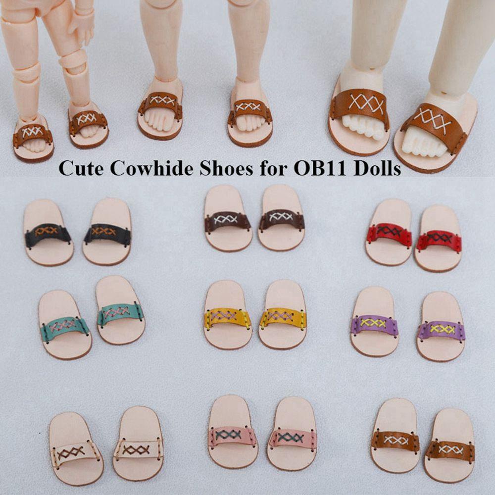 Giày Búp Bê Da Bò Cho obitsu11GSCbody9OB11 Tỉ Lệ 1 / 11 OB11