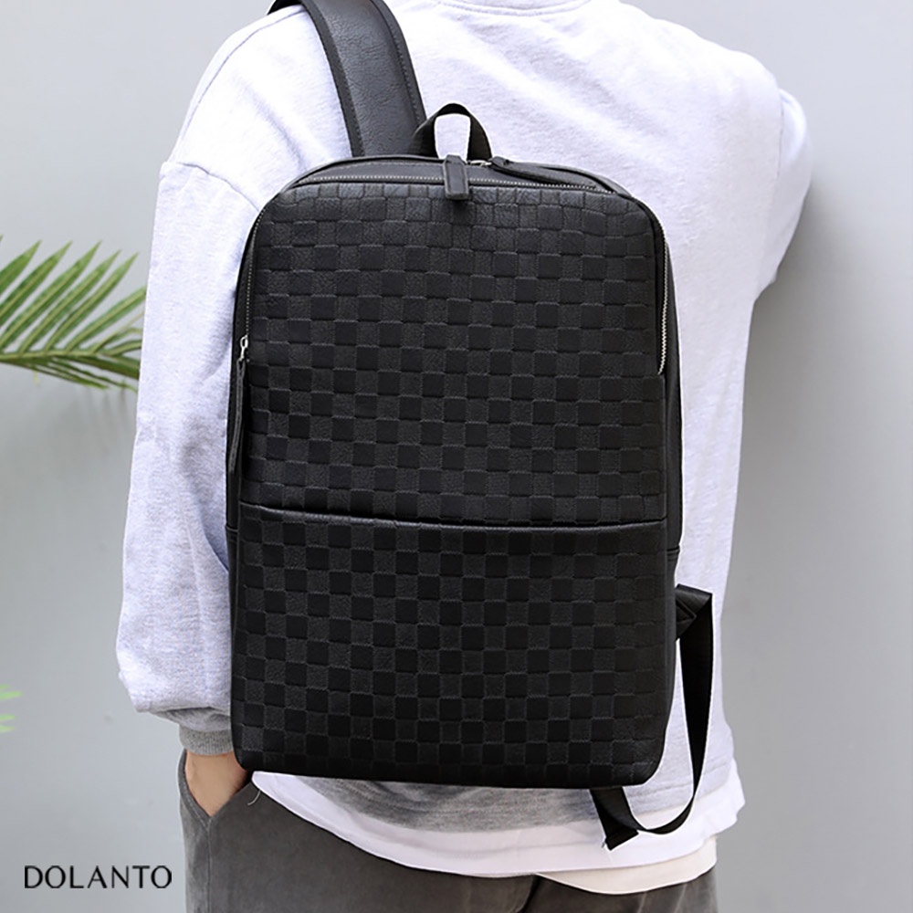 Balo Đi Học Da Thật TARTAN Chống Nước Cao Cấp Thời Trang Rẻ Đẹp Nhẹ Da Đen Đựng Laptop Đi Chơi Du Lịch Nam Nữ DOLANTO