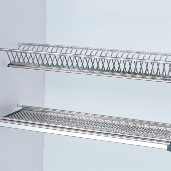 GIÁ ÚP BÁT ĐĨA 2 TẦNG inox 304 cao cấp, kệ chén edel âm tủ