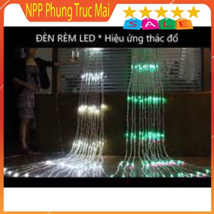 Bộ Đèn Led Thả Rèm Mưa Rơi/ Thác Nước - Đèn Nháy Thả Mành, Trang Trí Cây Đẹp Lung Linh
