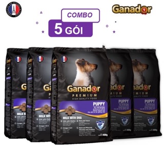 5 GÓI THỨC ĂN CHO CHÓ GANADOR PUPPY 400GR