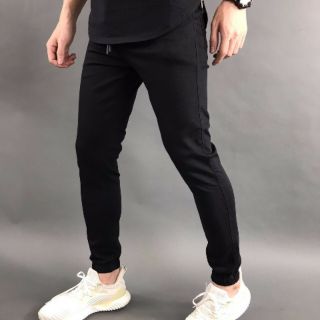 Quần jogger kaki nam lưng thun đen đẹp