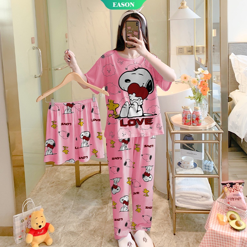 Bộ Đồ Ngủ Pijama In Hình Doraemon/Crayon/Maruko 2022 Thời Trang Cho Nữ-BX3843