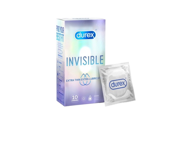 Bao Cao Su Durex Invisible Extra Thin/Lubri ( 10 Cái) - 0404034