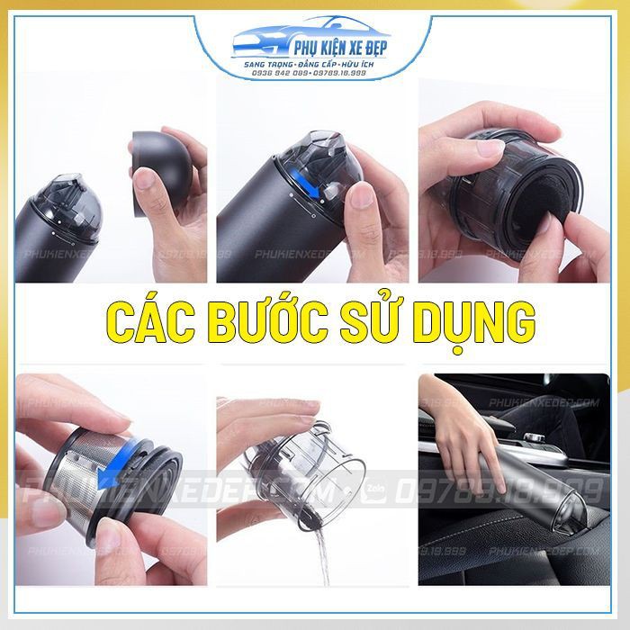 Máy hút bụi cầm tay⚡FREESHIP⚡ trên ô tô Baseus Capsule Cordless | Pin sạc 2000mAh | Công suất 65W | Bảo hành chính hãng