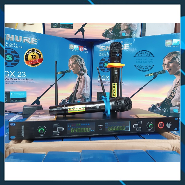 Micro không dây SHURE UGX-23 phiên bản 2022 Loại 1 Có chế độ tự ngắt mic ugx23 karaoke .