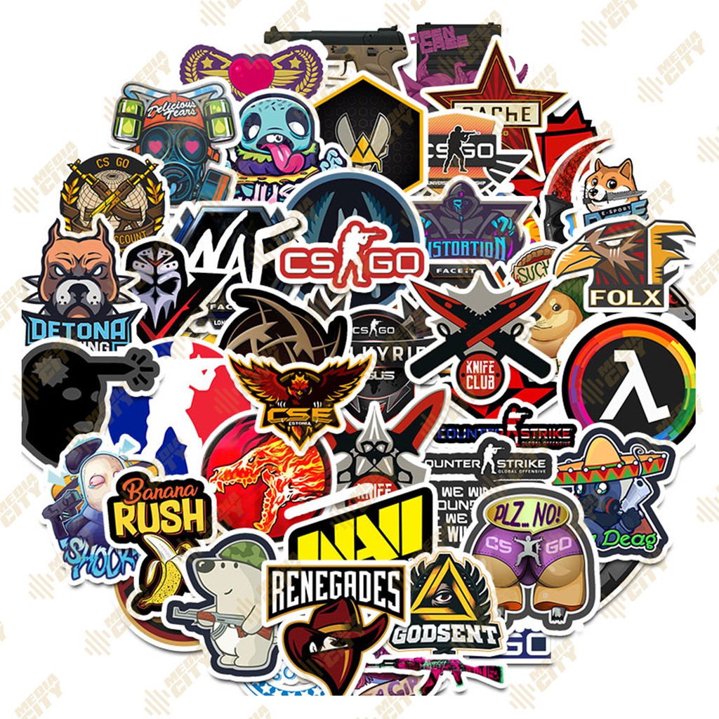 𝟒𝟖 𝐒𝐭𝐢𝐜𝐤𝐞𝐫 miếng dán trò chơi CS GO dán vali hành lý chống thấm nước