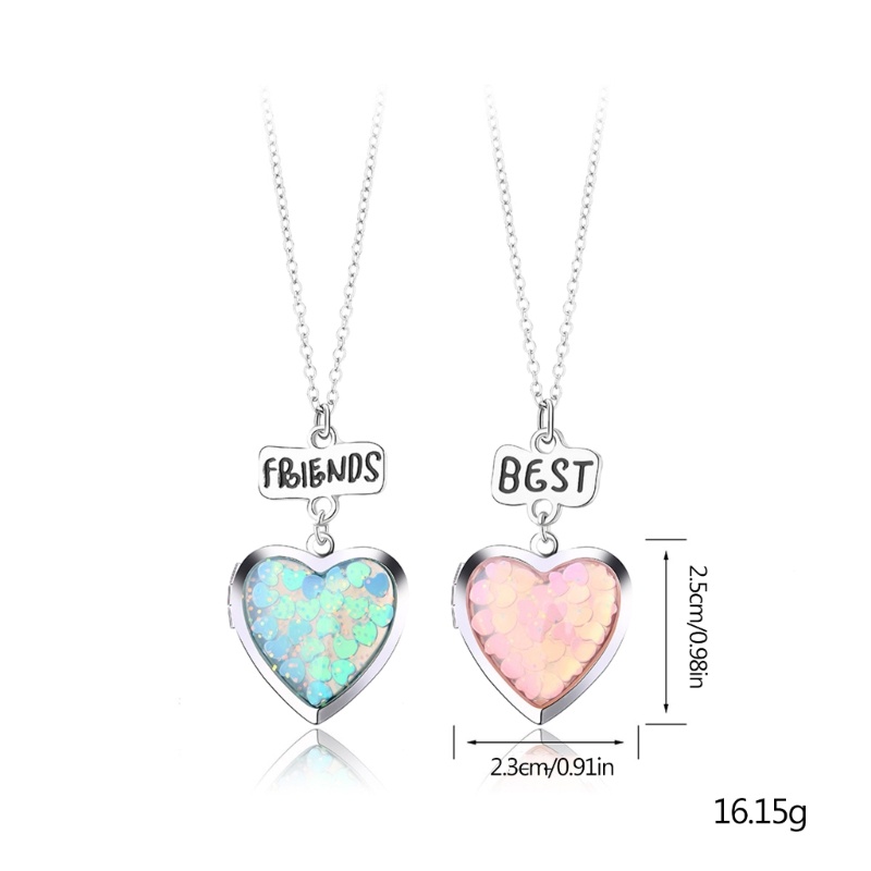 Set 2 Vòng cổ Tình Bạn Hình Trái Tim Cổ Điển