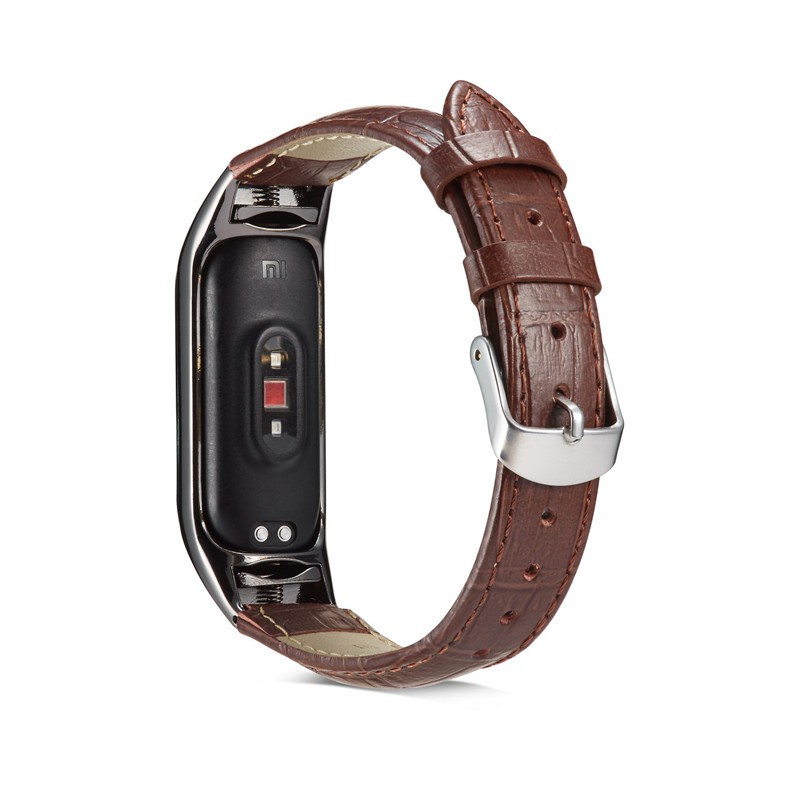 Dây Đeo Da Thay Thế Cho Đồng Hồ Thông Minh Xiaomi Mi Band 7 6 5 4 3