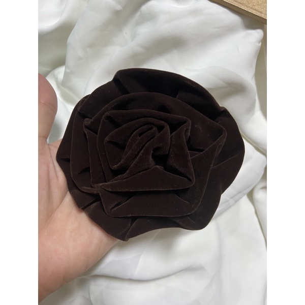 Hoa hồng trang trí gắn áo váy túi ví side 10cm hoa làm bằng vải nhung cứng budanh dày dặn mịn đẹp