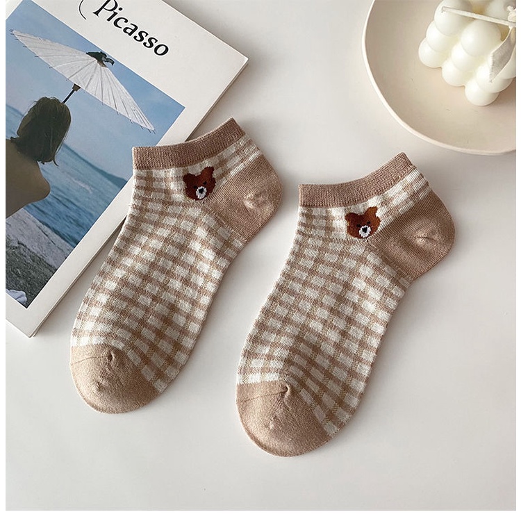 Tất Vớ Nữ Cổ Ngắn Vintage Chất Cotton Mềm Mại