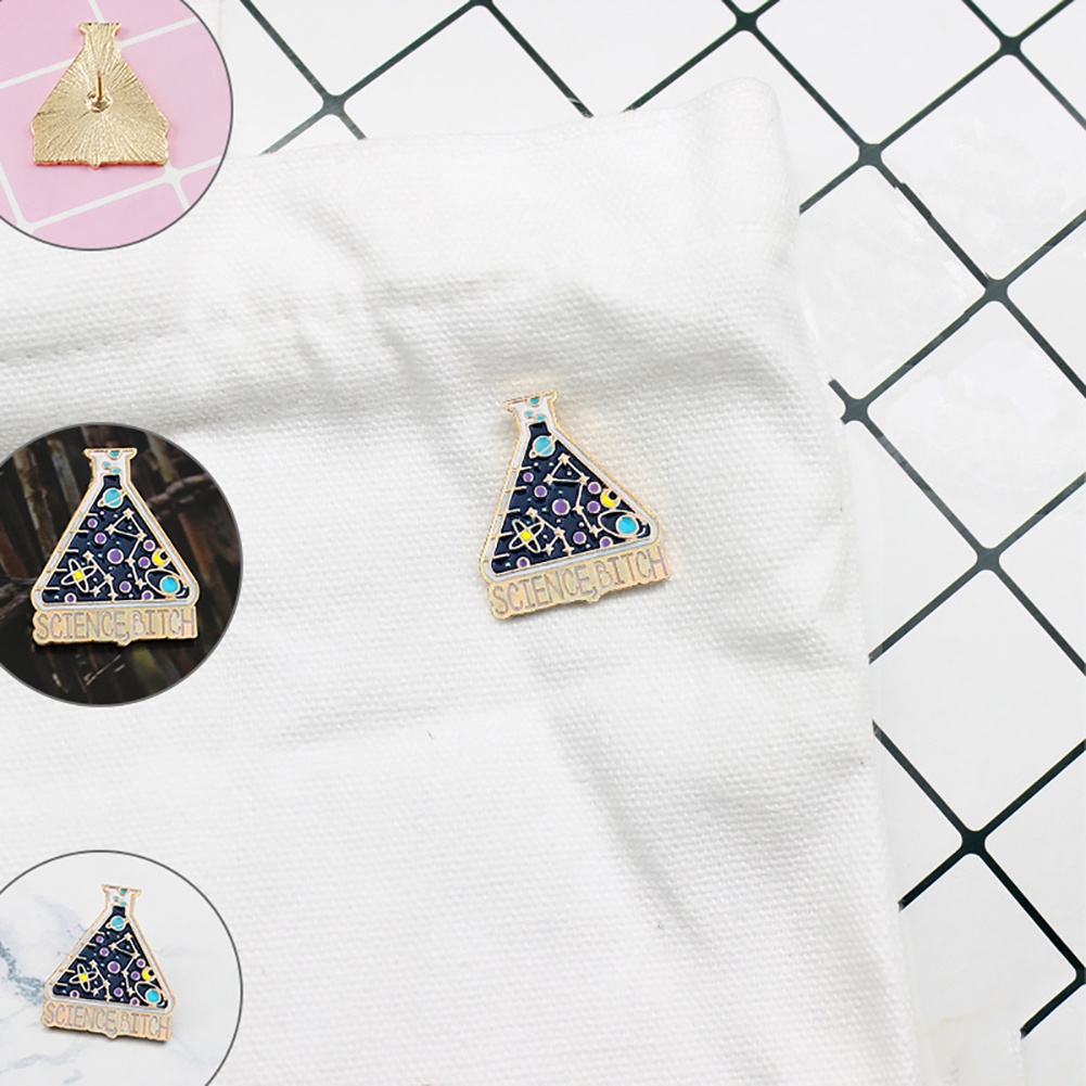 Trâm cài áo hình bình nước in hình ngôi sao và hành tinh mặt trăng thời trang